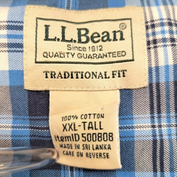 LL Bean Button Down Shirt Men's XXL TALL Short Sleeve Traditional Fit Lot of 5 - Picture 15 of 16